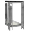Alvaro Chromed Metal and Glass Console Table with Shelf