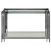 Alvaro Chromed Metal and Glass Console Table with Shelf