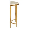 Alvaro Gold Finish Metal and White Marble Half Moon Console Table