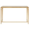 Alvaro Gold Finish Metal and White Marble Rectangular Console Table