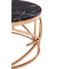 Alvaro Rose Gold Finish Metal and Black Marble Round Coffee Table
