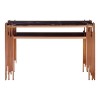 Alvaro Rose Gold Metal and Black Marble Top Glass Shelf Console Table