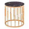 Alvaro Round Copper Finish Metal and Black Marble Side Table