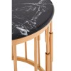 Alvaro Round Copper Finish Metal and Black Marble Side Table