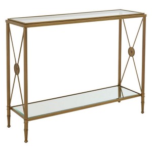 Axis Metal and Mirrored Glass Furniture Rectangular Console Table