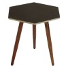 Boho Chic Sheesham Wood and Metal Furniture Hexagonal Side Table