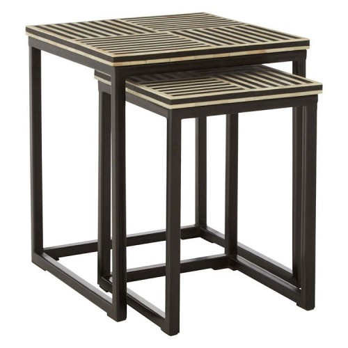 Boho Chic Metal Furniture Set Of 2 Nesting Tables