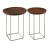 Crest Metal Furniture Silver Iron Wood Tops Side Tables