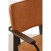 Dalston Vintage Camel Soft Faux Leather and Metal Armchair Pair