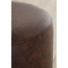 Dalston Vintage Dark Mocha Faux Leather and Metal Cylinder Stool