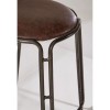 Dalston Vintage Mocha Soft Faux Leather and Metal Bar Stool Set of 4