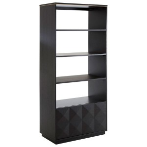 Diamond Oak Veneer Furniture Shelf Unit with 3 Shelves and 1 Drawer