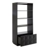 Diamond Oak Veneer Furniture Shelf Unit with 3 Shelves and 1 Drawer