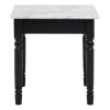 Henley French Style Black Side Table with White Marble Top