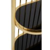 Horizon Black Tempered Glass and Gold Finish Cage Design Bookshelf