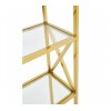 Horizon Gold Finish Metal and Tempered Glass Cross Design Bookshelf