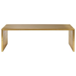 Horizon Gold Finish Stainless Steel Square Edge Coffee Table