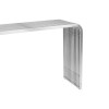 Horizon Silver Finish Stainless Steel Round Edge Console Table