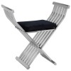 Horizon Silver Metal and Black Velvet Cross Design Occasional Chair