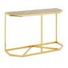 Horizon Warm Gold Finish Metal and Black Tempered Glass Console Table