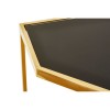 Horizon Warm Gold Finish Metal and Black Tempered Glass Console Table