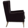 Kensington Townhouse Black Fabric Wingback Armchair
