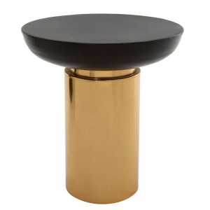Kensington Townhouse Black and Gold Finish Metal Side Table