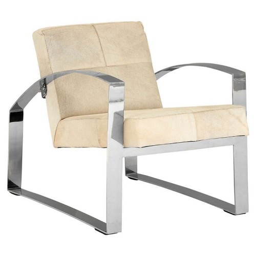 Kensington Townhouse Genuine Leather Chair With Stainless Steel Legs