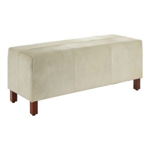 Kensington Townhouse Natural Genuine Leather With Wood Legs Bench