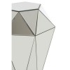 Kensington Townhouse Silver Finish Metal and Mirrored Glass Stool