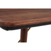 Kenso Walnut Wood Furniture Medium Dining Table with Brass Finish