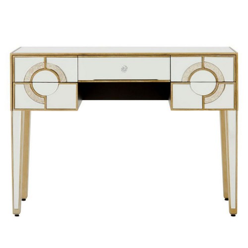 Knightsbridge Mirrored Glass Furniture Art Deco 5 Drawer Console Table