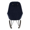 Kolding Blue Fabric and Metal Chair Rocking Chair with Headrest