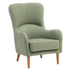 Kolding Green Fabric and Natural Ash Wood Chair