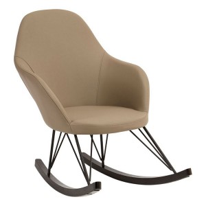 Kolding Light Grey Faux Leather and Metal Chair