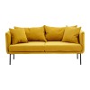 Kolding Yellow Fabric and Black Metal 2 Seater Sofa
