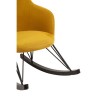 Kolding Yellow Fabric and Metal Rocking Chair with Headrest