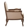 Loire Painted Furniture Beige Fabric and Mahogany Wood Armchair