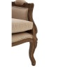 Loire Painted Furniture Beige Fabric and Mahogany Wood Armchair
