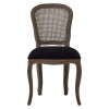 Loire Painted Furniture Black Fabric and Mahogany Wood Armless Chair