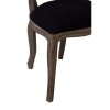 Loire Painted Furniture Black Fabric and Mahogany Wood Armless Chair