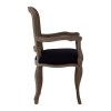 Loire Painted Furniture Black Fabric and Mahogany Wood Armchair