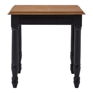 Loire Painted Furniture Black Side Table with Natural Top