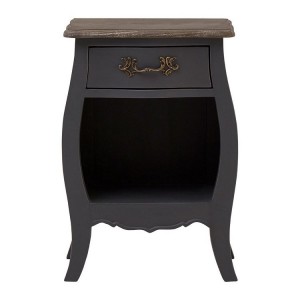 Loire Painted Furniture  Dark Grey Bedside Cabinet with 1 Drawer and 1 Shelf