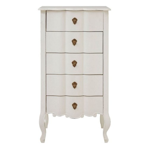 Loire Painted Furniture White Chest with 5 Drawers