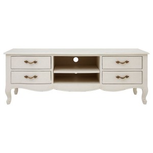 Loire Painted Furniture White Media Unit with 4 Drawers and 2 Shelves