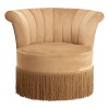 Louxor Brown Polyester Velvet Upholstered Swivel Chair