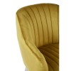 Louxor Mustard Fabric Armchair with Silver Finish Wooden Legs