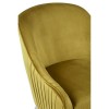Louxor Mustard Velvet Armchair with Silver Finish Wooden Legs