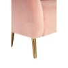 Louxor Pink Velvet Round Armchair with Gold Finish Metal Legs